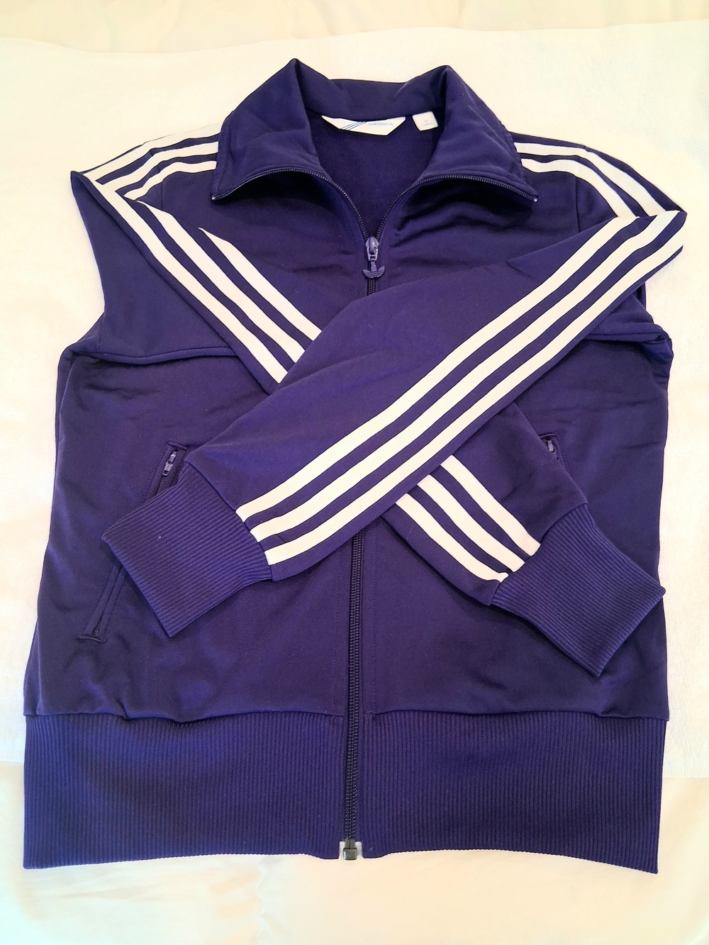 adidas Purple Firebird Track Jacket Y2K Trefoil Retro Women S/EU 36 LIKE NEW - Picture 3 of 5